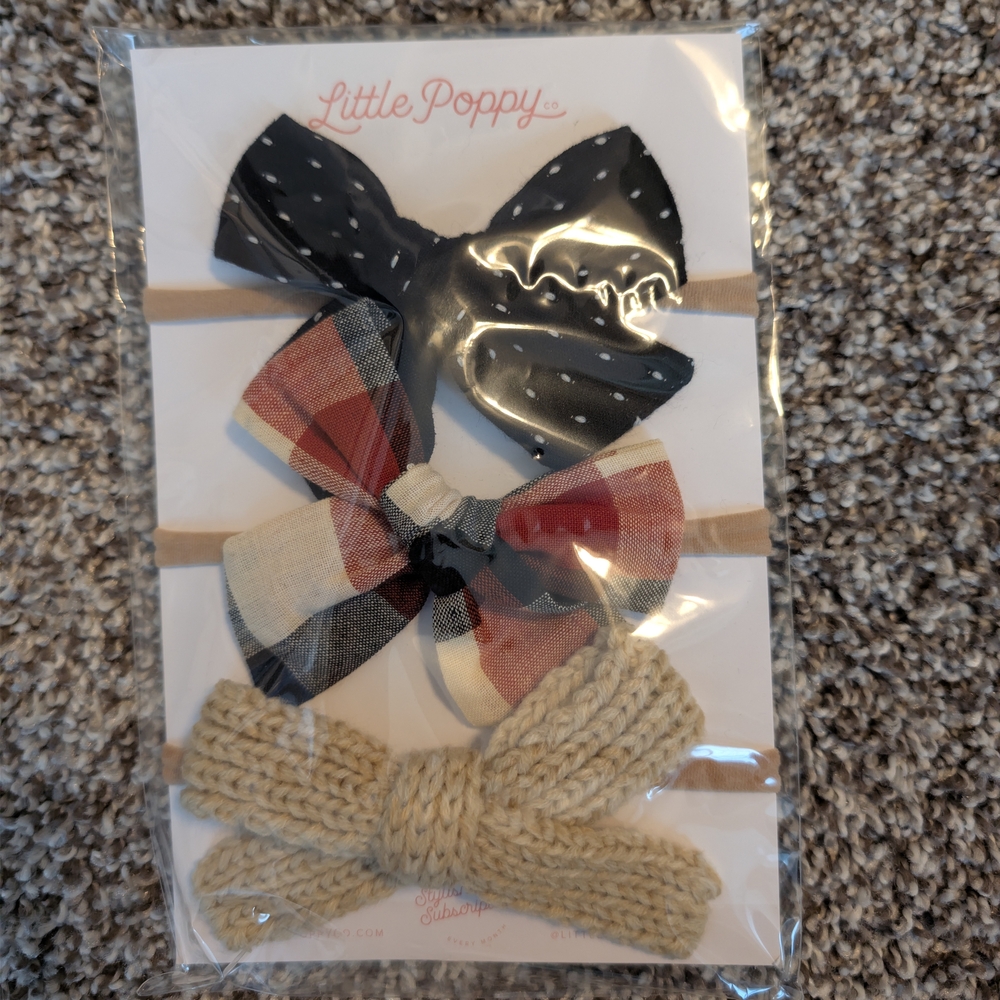 NWT - Little Poppy Co. Headband Bow Bundle Of 3